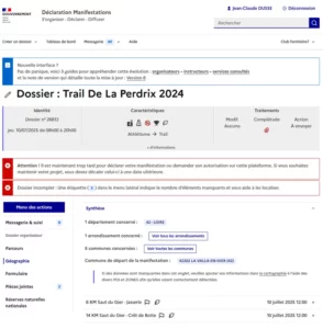 Page dossier du site declaration-manifestations.gouv.fr