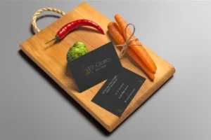 Mockup d'une carte de visite pour le restaurant fictif El Gato