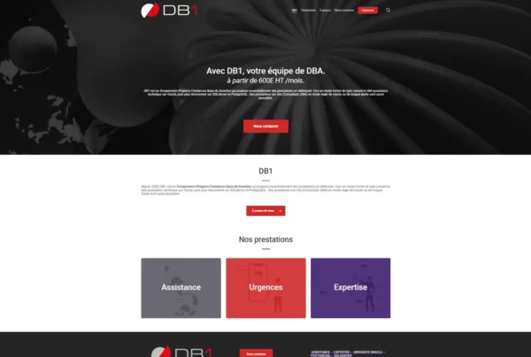 Site db1.fr après la refonte : page d'accueil.