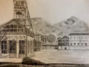 Dessin au crayon et fusain