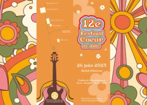 Flyer recto pour le festival fictif Cœur de Ville