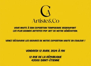 Carte verso pour l'invitation au vernissage Pop Art pour l'exposition fictive Skelly Pop